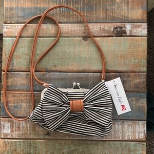 American Eagle Striped purse with Bow